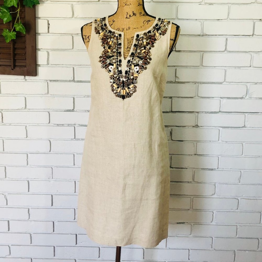 MICHAEL KORS Linen Shift Dress Tunic Size 2